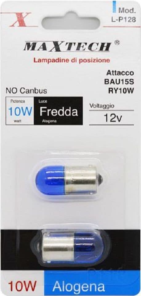 LAMPADINE DI POSIZIONE BAU15S RY10W AUTO 12V LUCE FREDDA ALOGENA L-P128 NO CANBUS - 3