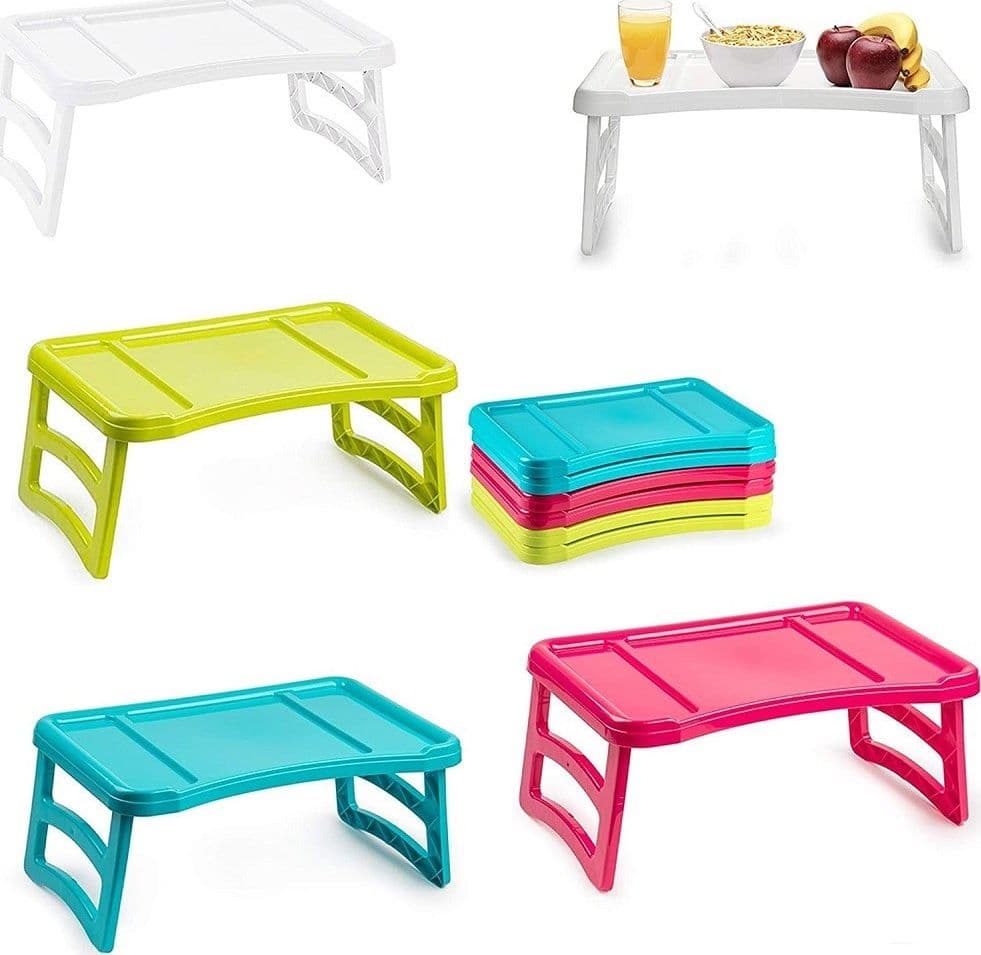 VASSOIO TAVOLO TAVOLINO DA LETTO PIEGHEVOLE DIVANO IN PLASTICA COLORATA 119211A - 4