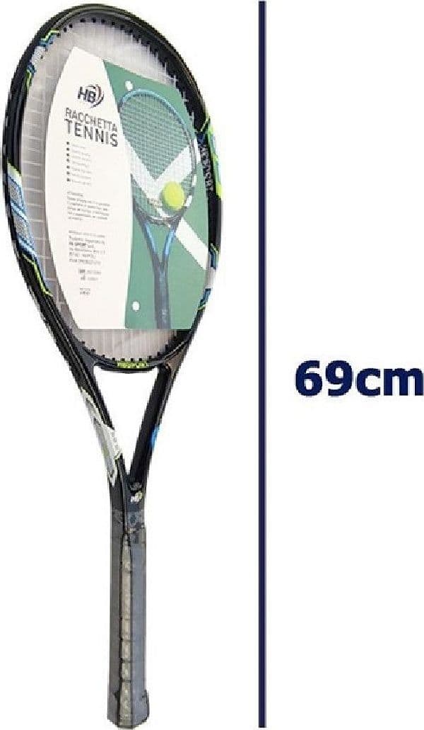 RACCHETTA DA TENNIS 69 CM NERA RESISTENTE ALLENAMENTO CON BORSA TRASPORTO 06036 - 2