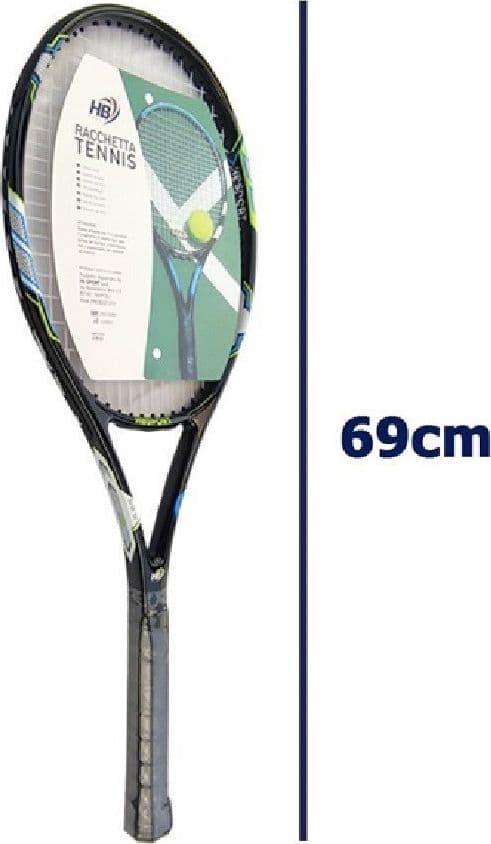 RACCHETTA DA TENNIS 69 CM NERA RESISTENTE ALLENAMENTO CON BORSA TRASPORTO 06036 - 2