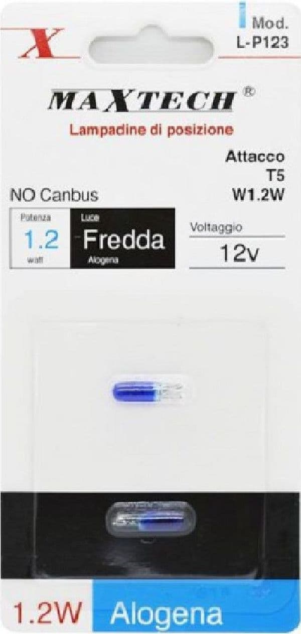 LAMPADINE DI POSIZIONE AUTO T5 L-P123 12 V 1.2 W LUCE FREDDA ALOGENA NO CANBUS - 3