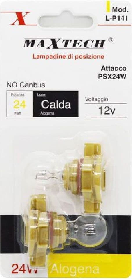 LAMPADINA POSIZIONE AUTO PSX24W 12V 24W LUCE ALOGENA LAMPADA SEGNALAZIONE L-P141 - 3