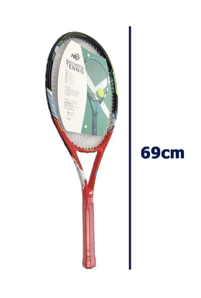 RACCHETTA DA TENNIS 69 CM ROSSA RESISTENTE ALLENAMENTO CON BORSA TRASPORTO 06037 - 2