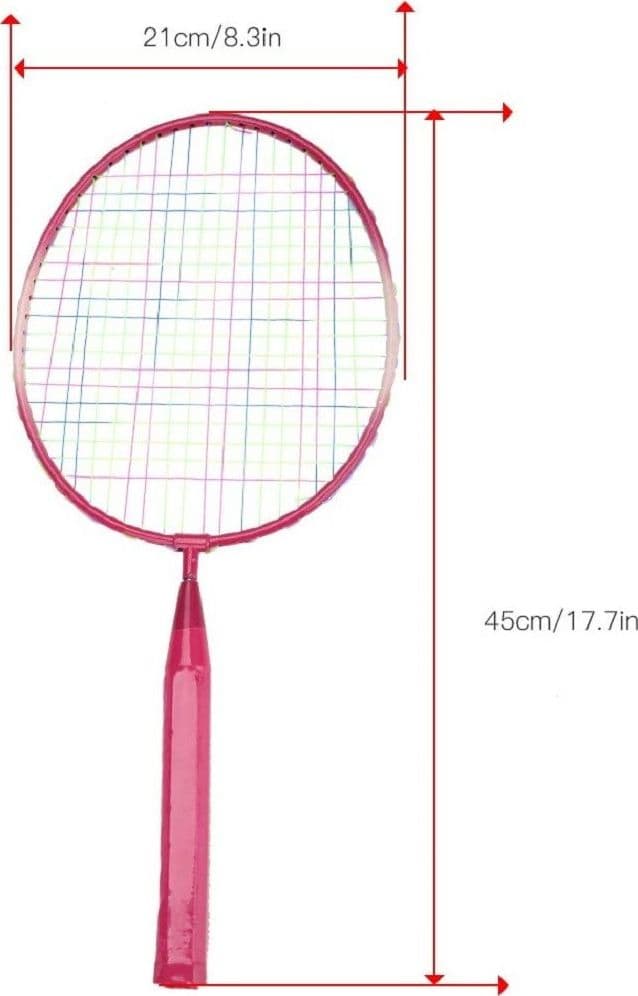 SET RACCHETTA BADMINTON PALLA LEGHE NYLON PER BAMBINI GIOCATTOLI ALL'APERTO ROSA - 9