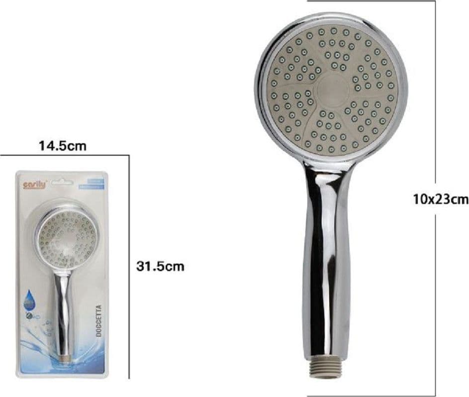 SOFFIONE TONDO DOCCIA BAGNO DOCCINO 10 X 23 CM DOCCETTA CORNETTA MODERNA 69060 - 2