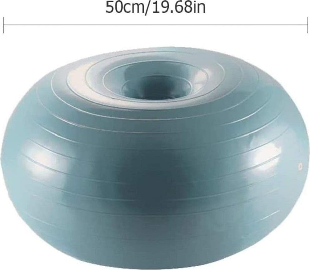 CIAMBELLA PALLA GONFIABILE ALLENAMENTO ESERCIZIO YOGA PILATES CON POMPA GRIGIO - 8