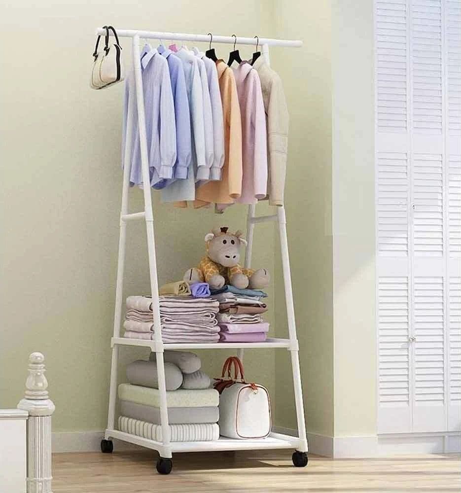 STAND APPENDIABITI ATTACCAPANNI IN PLASTICA E METALLO CAMERA DA LETTO BIANCO 68777 - 3
