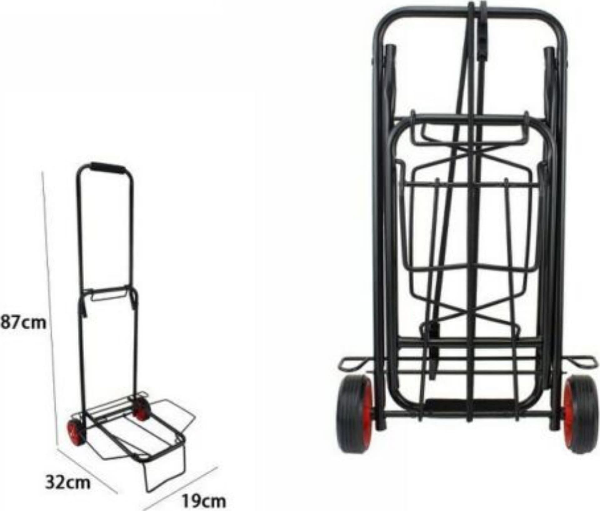 CARRELLO PORTAPACCHI ALLUMINIO PIEGHEVOLE RICHIUDIBILE PORTATA MAX 50 KG 2 RUOTE