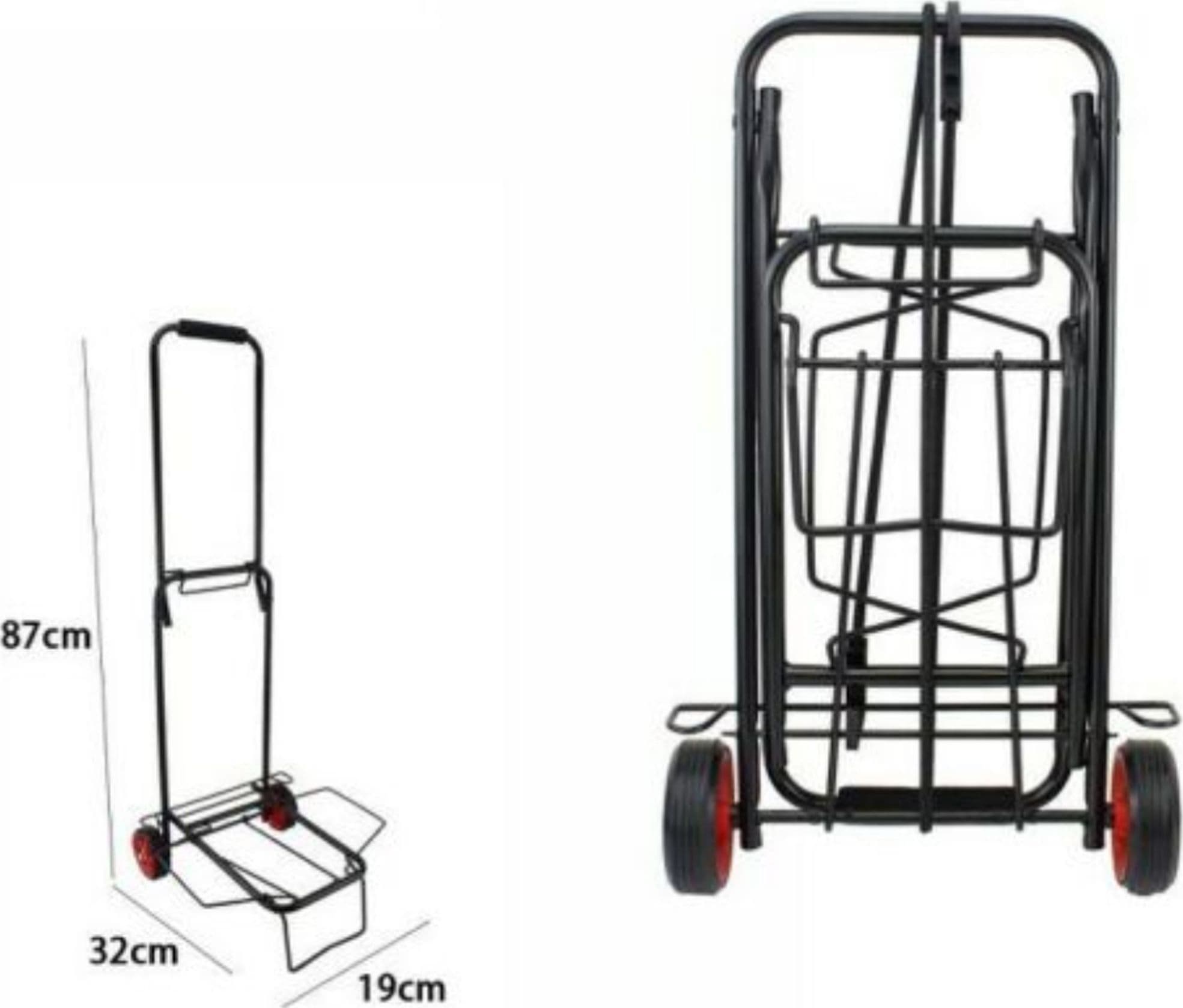 CARRELLO PORTAPACCHI ALLUMINIO PIEGHEVOLE RICHIUDIBILE PORTATA MAX 50 KG 2 RUOTE