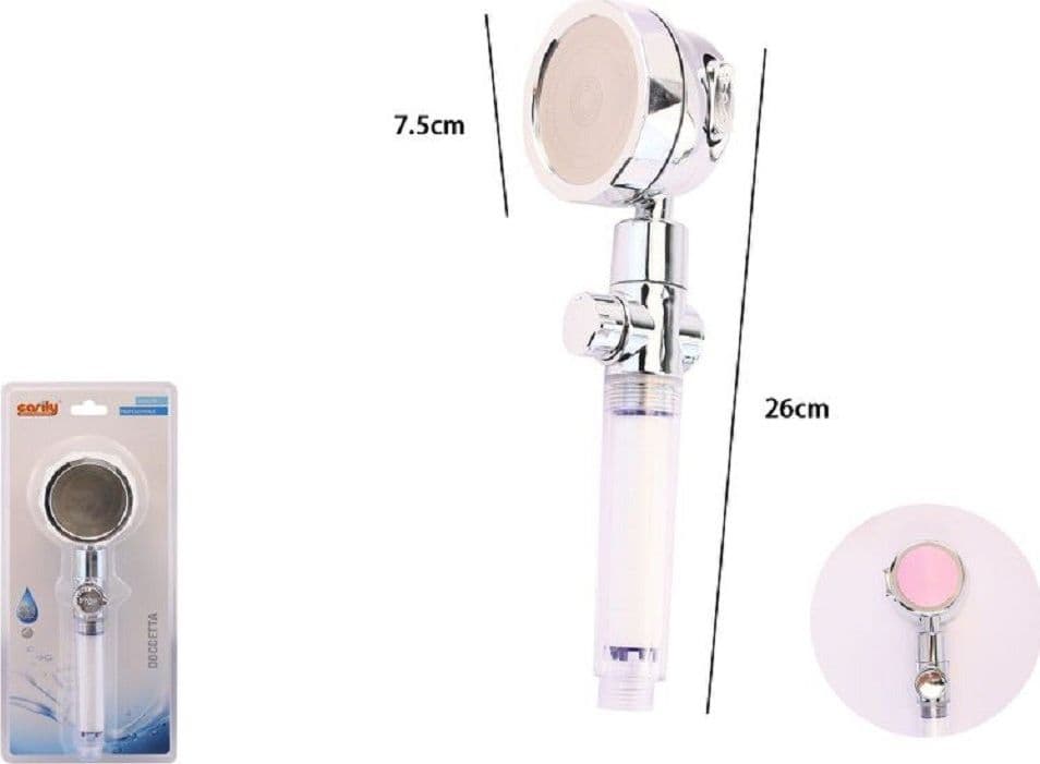 DOCCETTA SOFFIONE BAGNO DOCCIA CORNETTA 26 X 7.5CM CON FILTRO ANTI CALCARE 79701 - 2