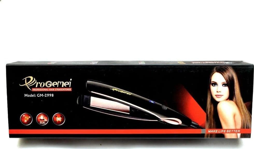 PIASTRA PER CAPELLI LISCI PROFESSIONALE RIVESTIMENTO CERAMICA TORMALINA GM-2998 - 10