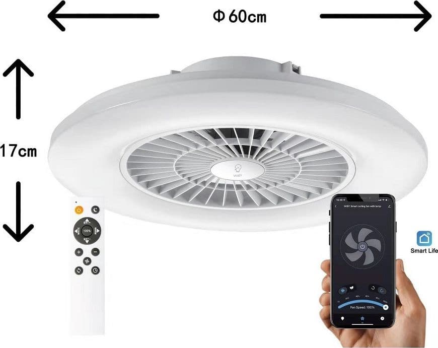 PLAFONIERA CON VENTILATORE DIMMERABILE 40W SILENSIOSO APP TELECOMANDO 323115-1 - 4