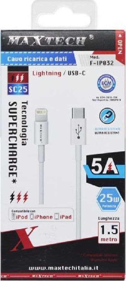 CAVO RICARICA DATI LIGHTNING A TYPE-C 5A 1.5 METRI CARICA RAPIDA IPHONE F-IP032 - 3