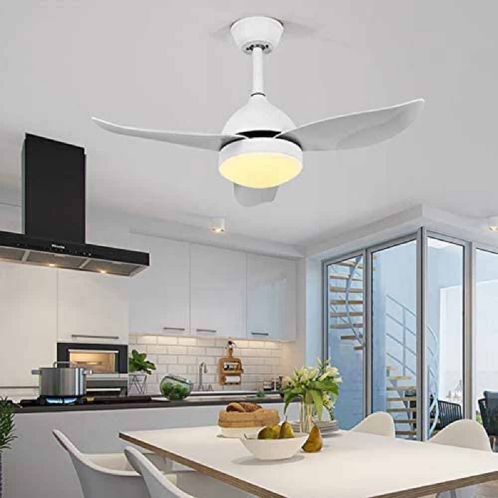 LAMPADARIO VENTILATORE SOFFITTO PLAFONIERA MODERNA LED 3 PALE DIMMERABILE 60001 - 4