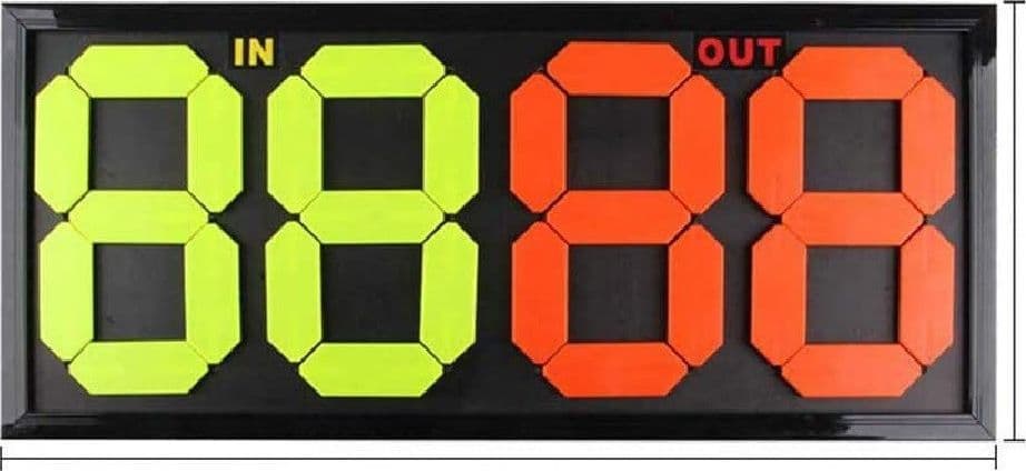 TABELLONE SOSTITUZIONE PORTATILE ARBITRO PARTITA DI CALCIO DISPLAY 83X38 CM - 5