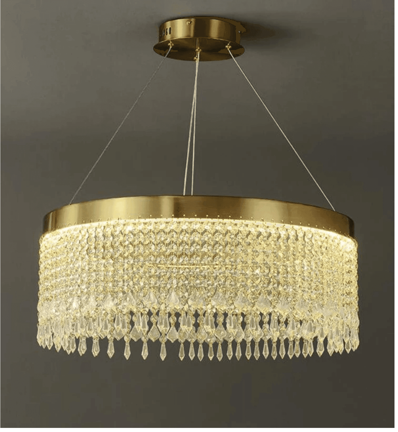 LAMPADARIO LED SOSPENSIONE ROTONDO CON CRISTALLI IN ACRILICO CONTEMPORANEO LP-28 - 3