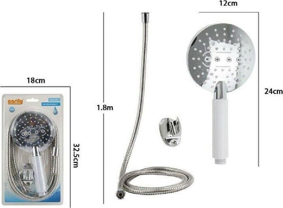 KIT DOCCETTA TONDA DOCCINO SOFFIONE DOCCIA CON LACCIO 1,8 MT STAFFA 59173 BAGNO - 2