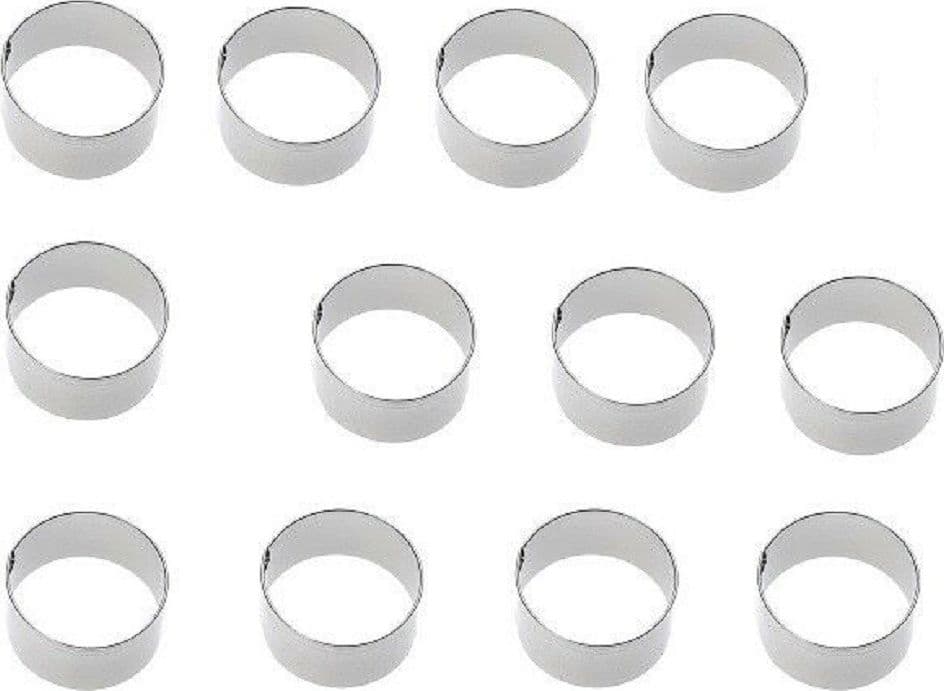 SET 12 PEZZI FORME FORMINA STAMPI PER DOLCI TORTE BISCOTTI ROTONDE 8X6 CM 60420 - 2