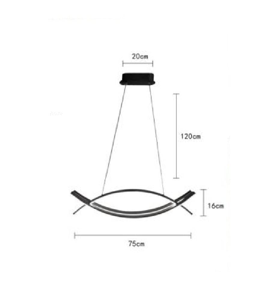 LAMPADARIO DA SOFFITTO MODERNO 2 LINEE CURVE INCROCIATE LUCE CALDA 3000K LP-27N - 2