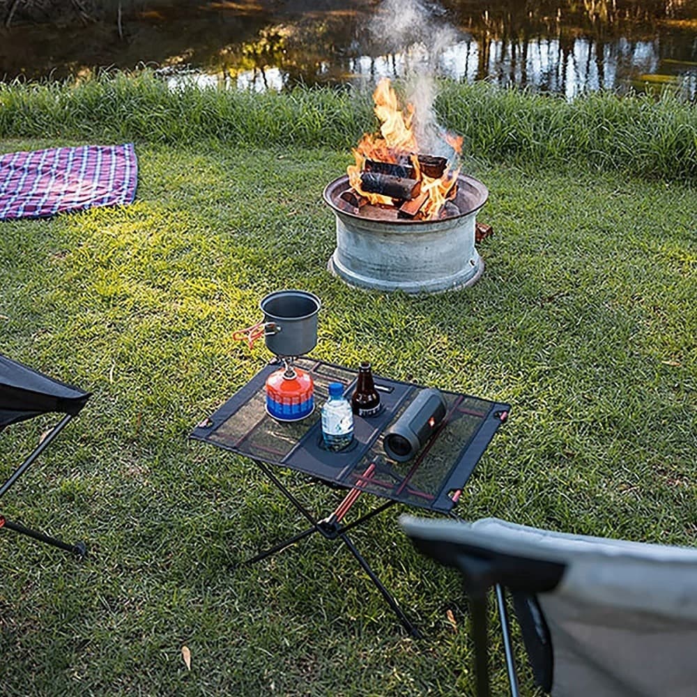 TAVOLO PIEGHEVOLE ULTRALEGGERO TAVOLO DA PICNIC PORTATILE DA CAMPEGGIO ALL'APERTO - 7