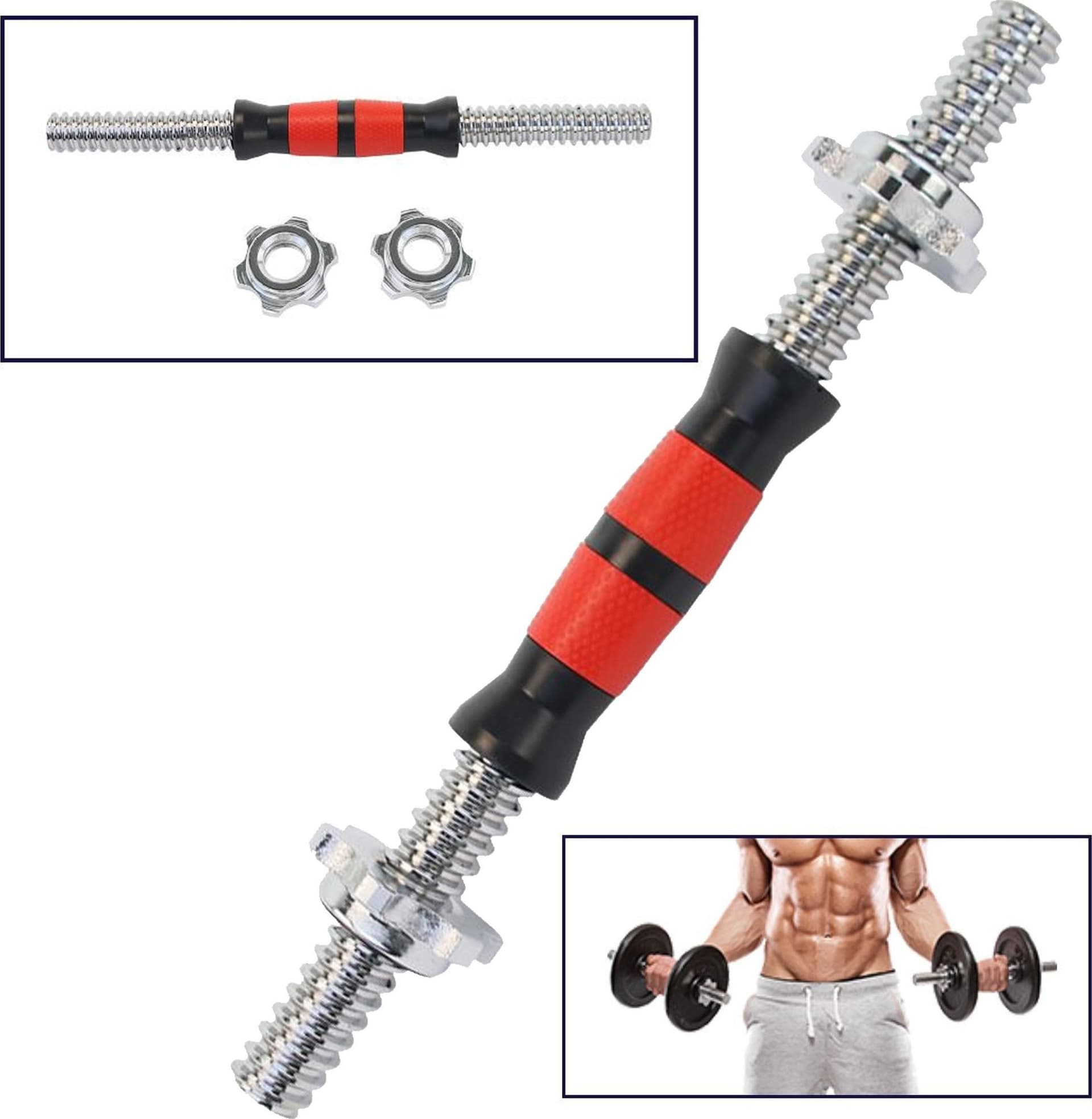 MANUBRIO FILETTATO A VITE PER SOLLEVAMENTO PESI SPORT ALLENAMENTO PALESTRA DISCO – 40 cm – TrAdE Shop Traesio – scandinavo