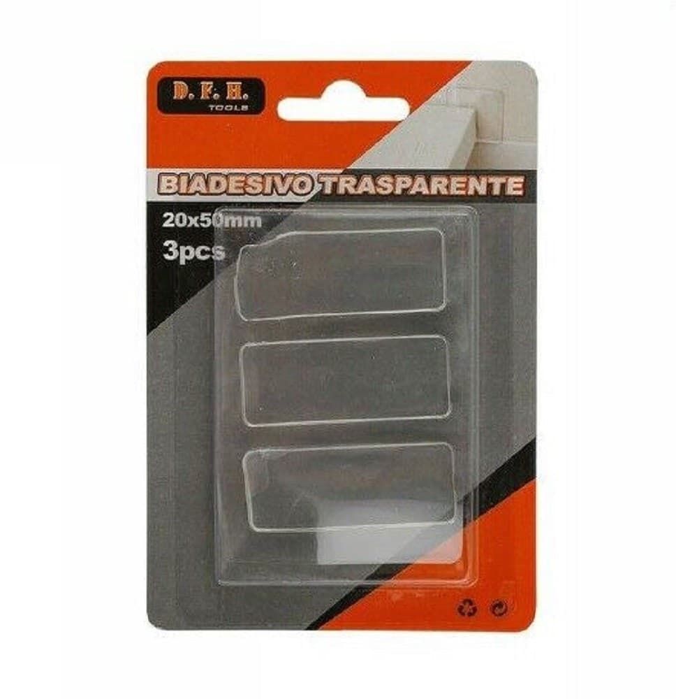 SET 3 PEZZI STRISCE GOMMINI BIADESIVO TRASPARENTE PROTEZIONE CASA 20X50 MM 66101 - 2
