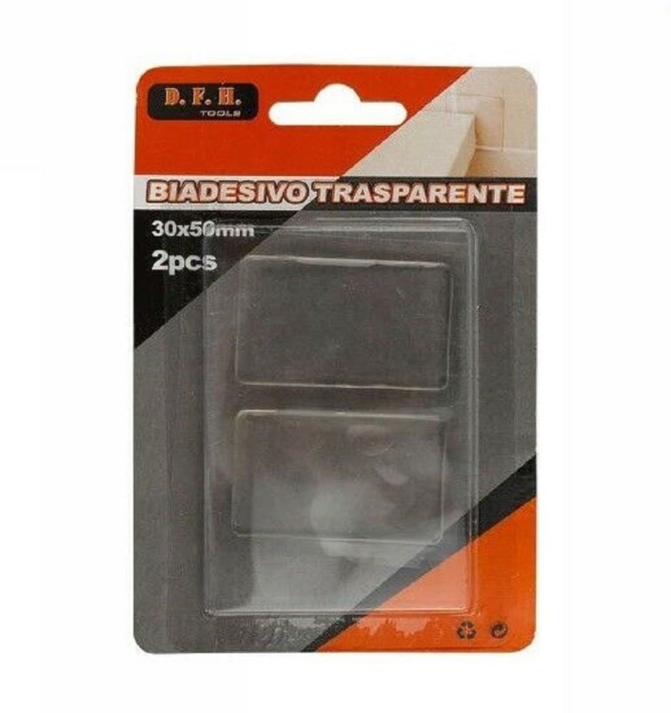 SET 2 PEZZI STRISCE GOMMINI BIADESIVO TRASPARENTE PROTEZIONE CASA 30X50MM 66102 - 2