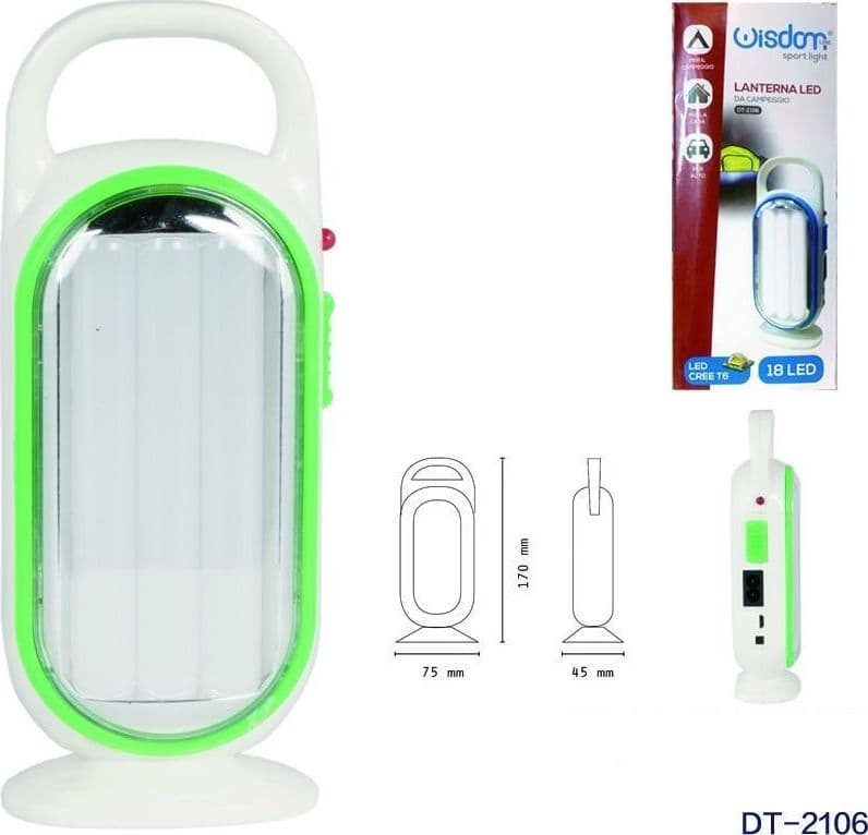 LANTERNA LED DA CAMPEGGIO PER AUTO CASA 18 LED CREE T6 LAMPADA PORTATILE DT-2106