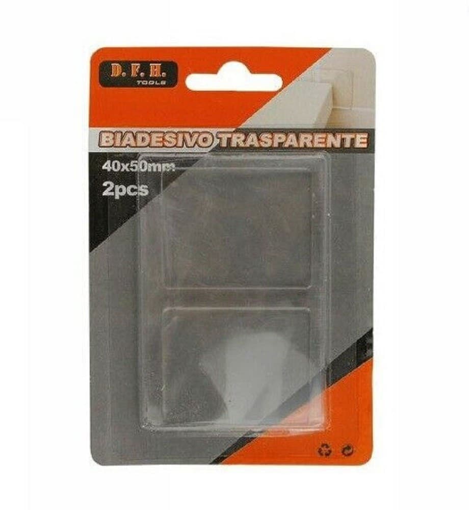 SET 2 PEZZI STRISCE GOMMINI BIADESIVO TRASPARENTE PROTEZIONE CASA 40X50MM 66103 - 2