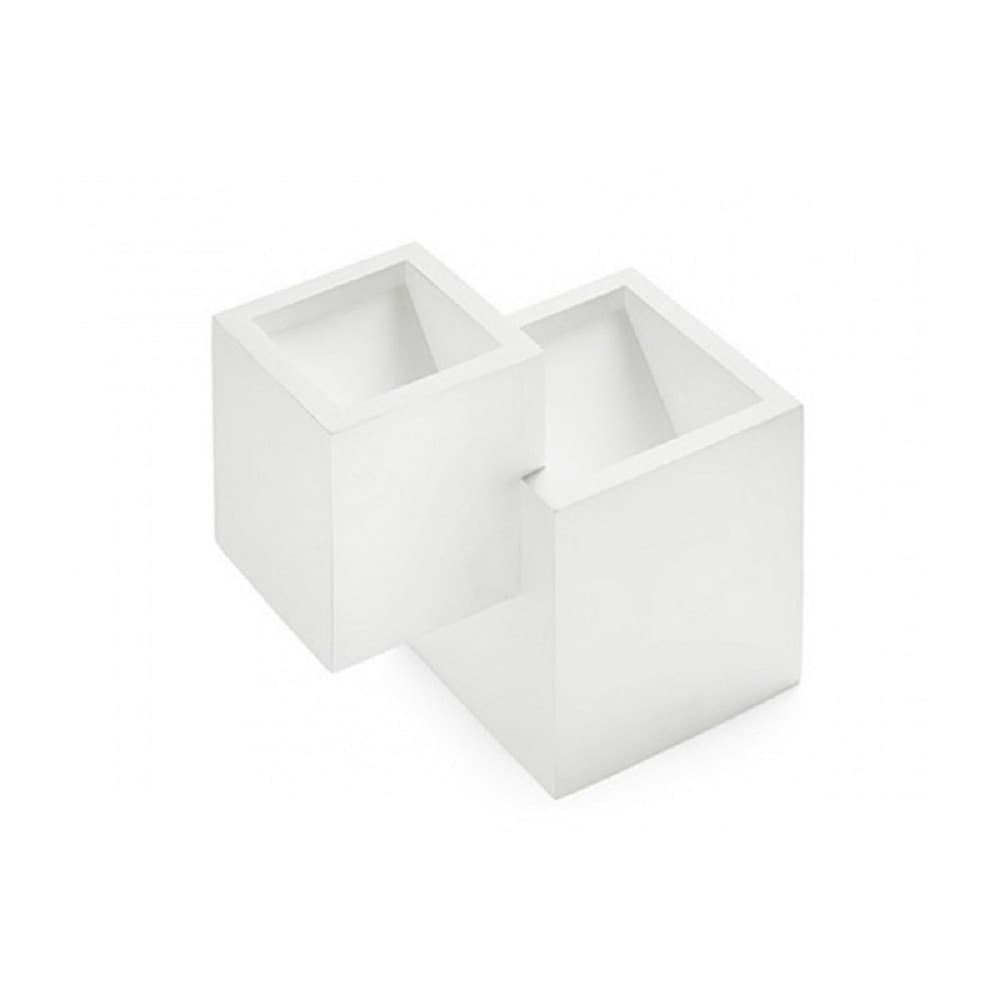 APPLIQUE IN GESSO MODERNO 2 CUBI A DOPPIA EMISSIONE LUCE CONTEMPORANEA G9 GS-E74 - 7