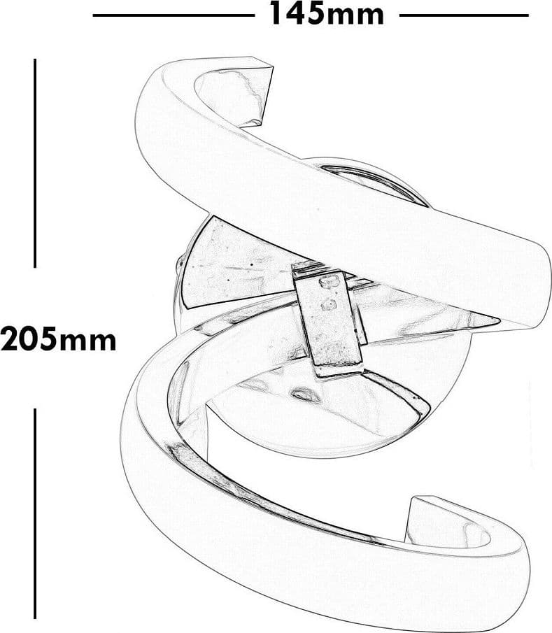 APPLIQUE LED A PARETE 9WATT CURVA SPIRALE LUCE FREDDA NATURALE CALDA E58 ARGENTO - 8