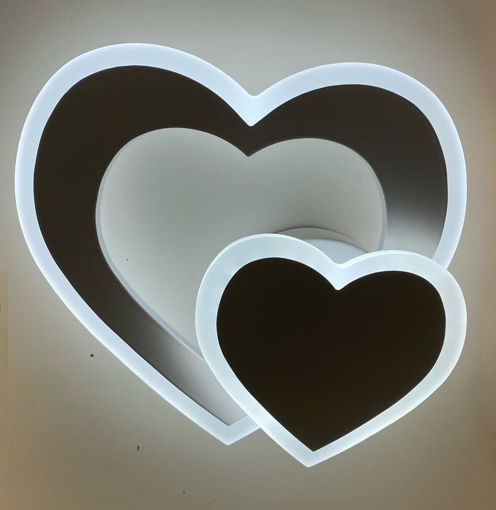 APPLIQUE MURO LED INTERNO MODERNO DOPPIO CUORE 12 W LUCE 3000K 4000K 6500K E83-B - 9