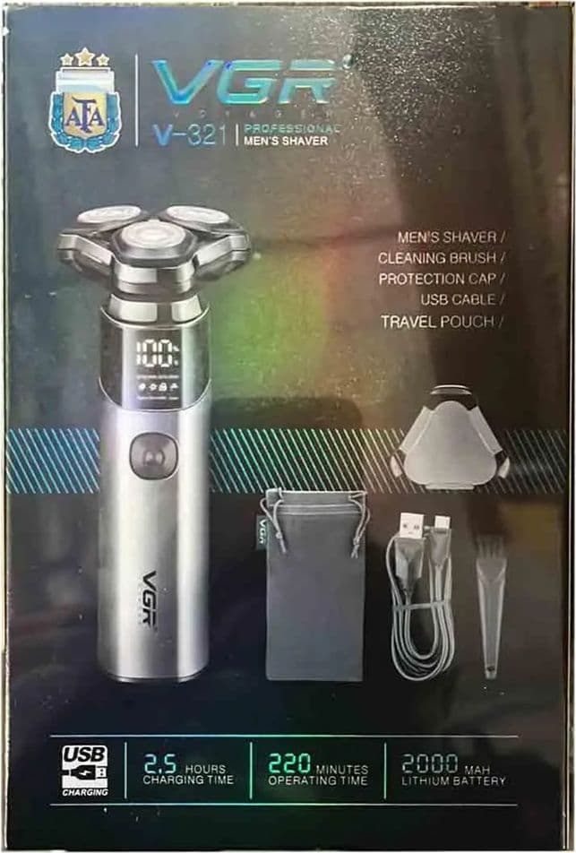 Rasoio Professionale Barber VGR V-321 Rotary Shaver Triple Testine - 4