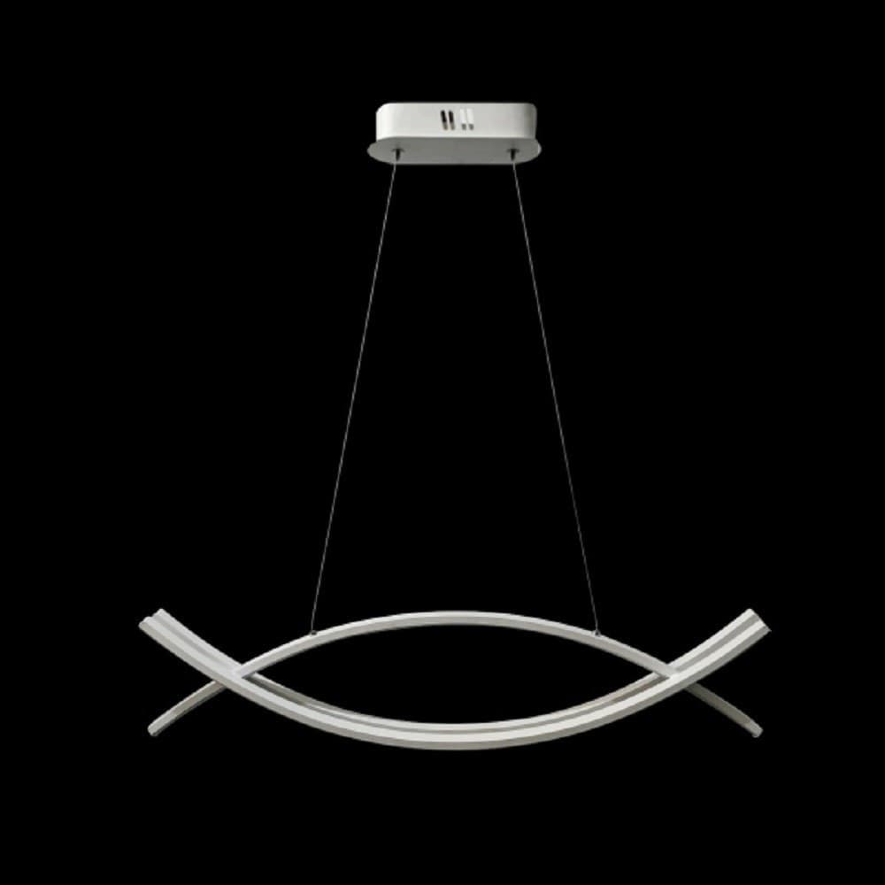 LAMPADARIO A SOSPENSIONE MODERNO 2 LINEE CURVE INCROCIATE LUCE 4000K 6500K LP-27 - 4
