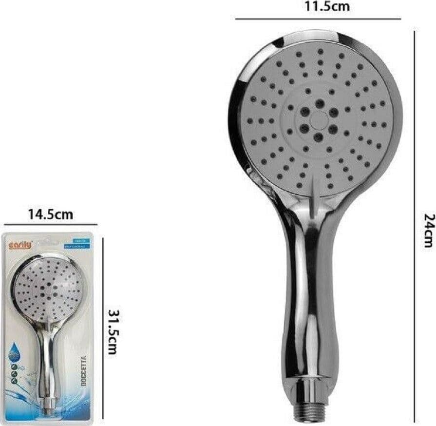 DOCCETTA DOCCINO MULTIGETTO TONDO SOFFIONE DOCCIA 11,5X24CM MODERNO BAGNO 69331 - 2