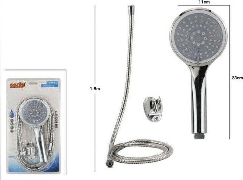 KIT BAGNO DOCCETTA DOCCINO MULTIGETTO SOFFIONE DOCCIA LACCIO 1,8MT STAFFA 69094 - 2