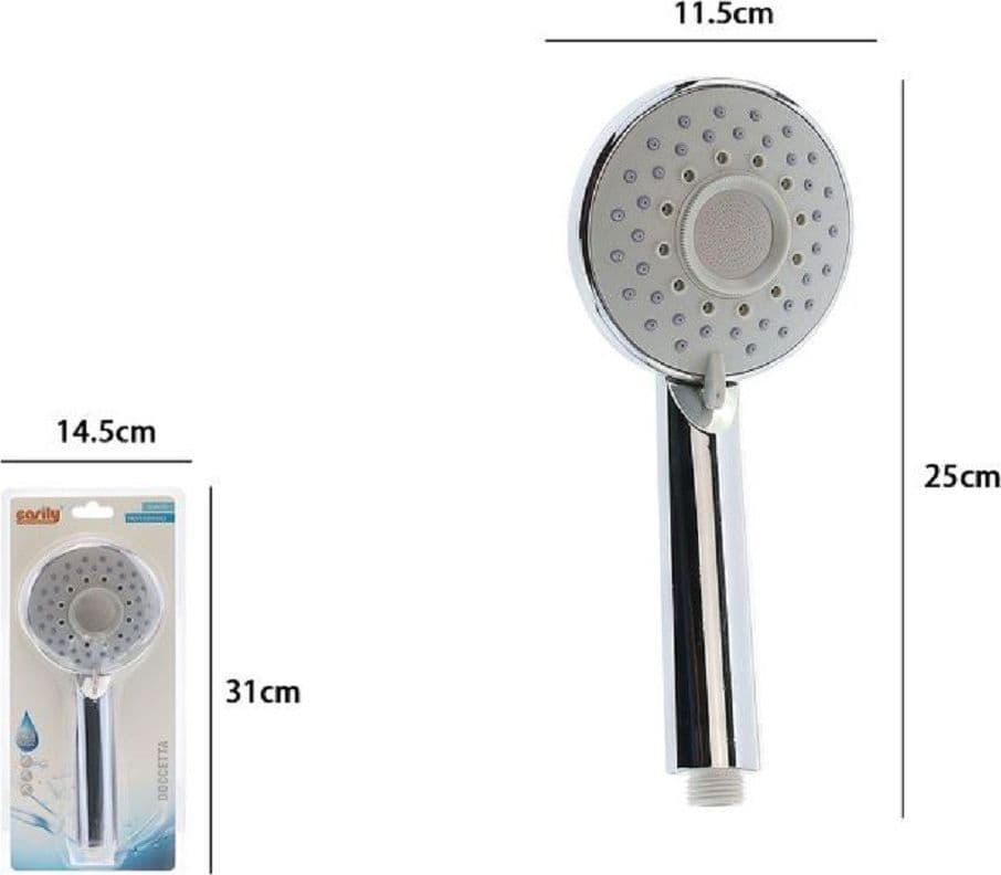 DOCCETTA DOCCINO TONDO BAGNO SOFFIONE DOCCIA MODERNO MULTIGETTO 25X11.5CM 79707 - 2