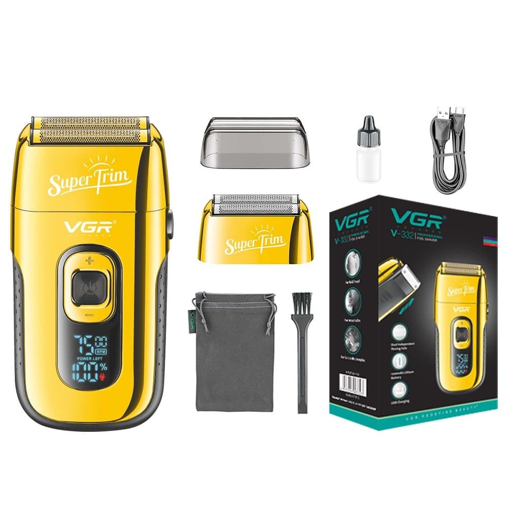 VGR V-332 Rasoio Professionale Foil Shaver Barber Display LED 3 Velocità - 13