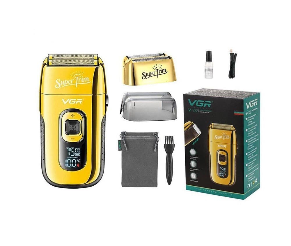 VGR V-332 Rasoio Professionale Foil Shaver Barber Display LED 3 Velocità - 12