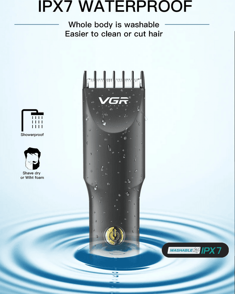 TAGLIACAPELLI BARBA TRIMMER PROFESSIONALE RICARICABILE USB IMPERMEABILE VGR V230 - 5