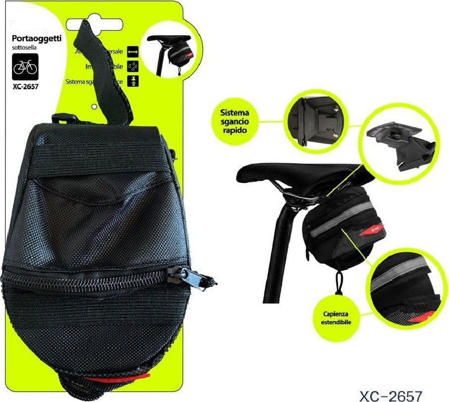PORTAOGGETTI SOTTOSELLA BORSA IMPERMEABILE ATTACCO UNIVERSALE PER BICI XC-2657