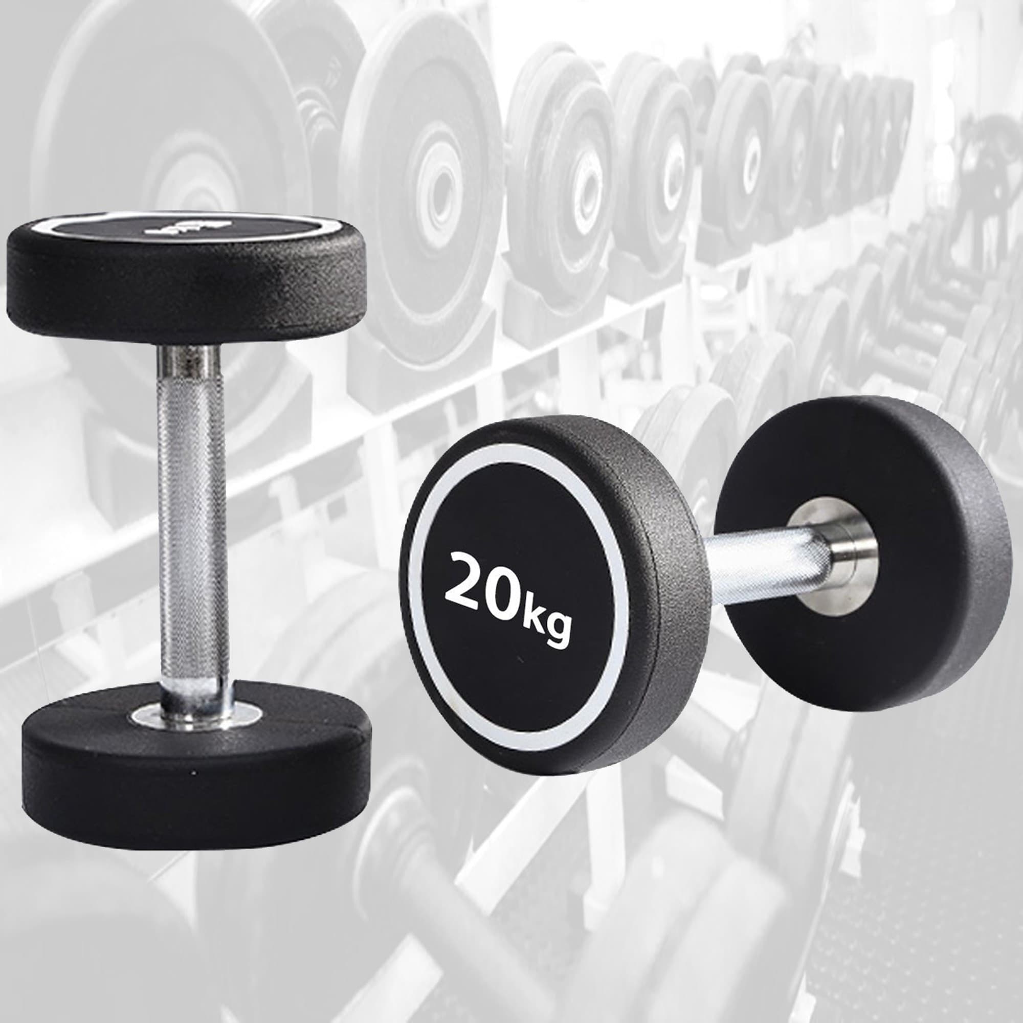 MANUBRIO SINGOLO PROFESSIONALE IN VINILE DA 20 KG PESI PALESTRA FITNESS SPORT