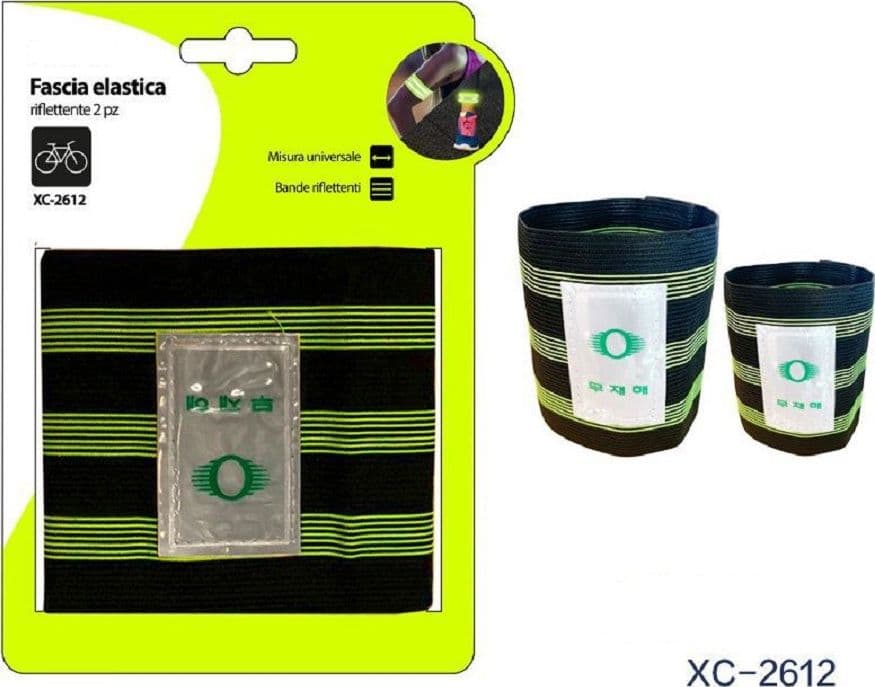 2PZ FASCIA ELASTICA RIFLETTENTE UNIVERSALI BANDE CATARIFRANGENTI CICLISMO XC2612