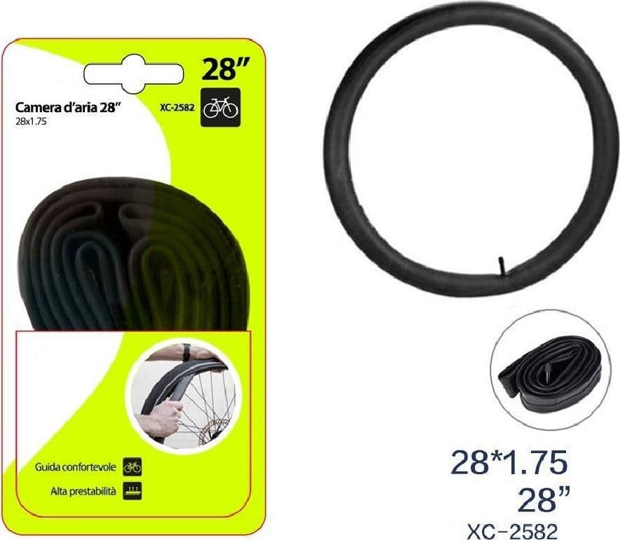 CAMERA D’ARIA 28" PER PNEUMATICI RUOTE BICI BICICLETTA BIKE 28X1.75 XC-2582