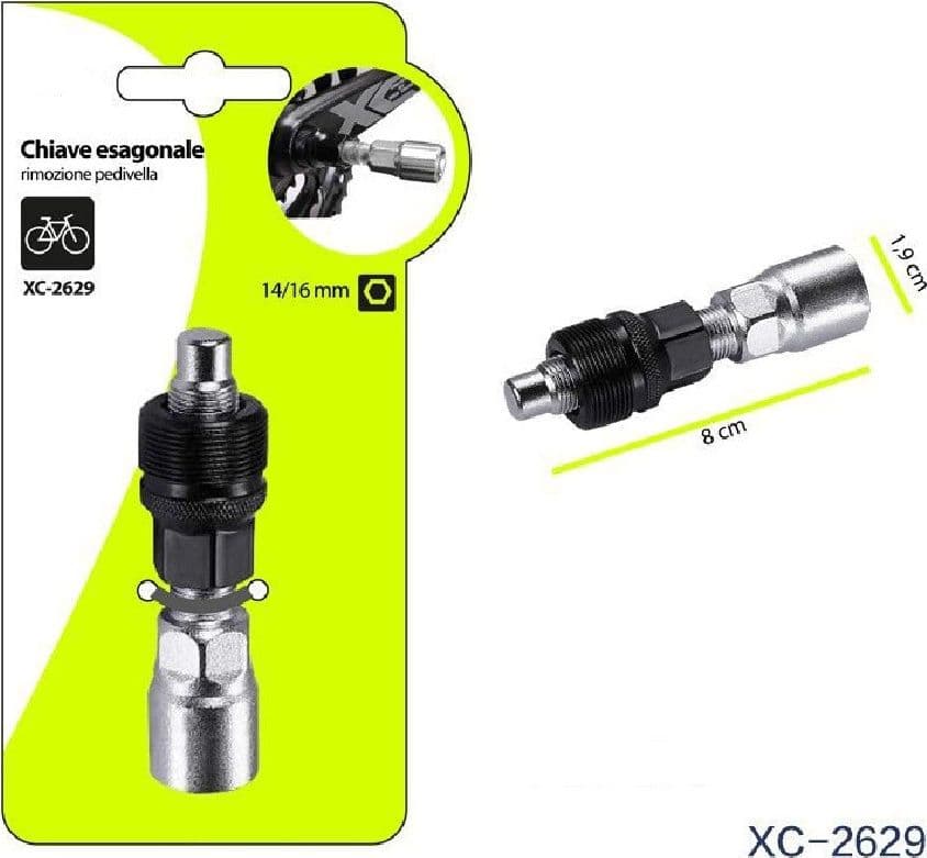 CHIAVE ESAGONALE ESTRATTORE STRUMENTO PER RIMOZIONE PEDIVELLA BICICLETTA XC-2629