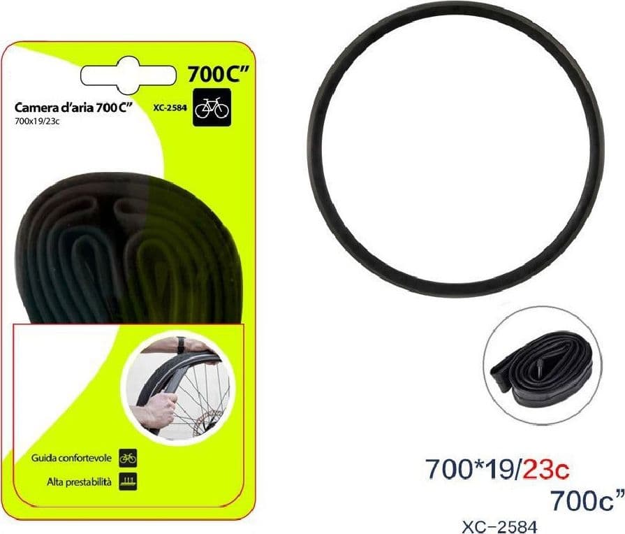 CAMERA D’ARIA 700C" PER PNEUMATICI RUOTE BICI BICICLETTA BIKE 700X19/23C XC-2584
