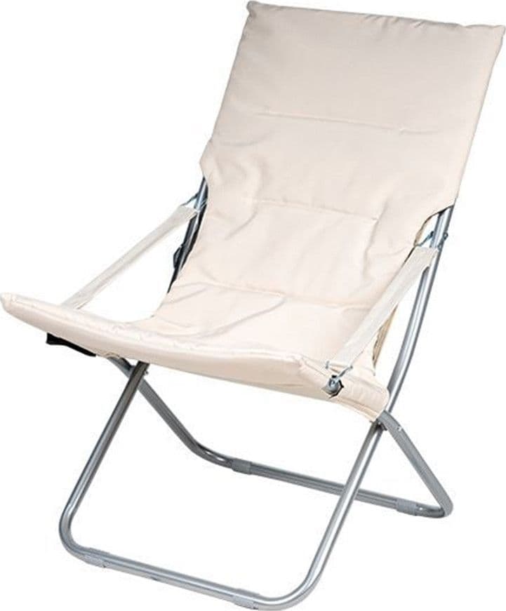 SPIAGGINA SEDIA CANAPONE IN ACCIAIO TESSUTO IMBOTTITO PIEGHEVOLE RELAX BEIGE - 5