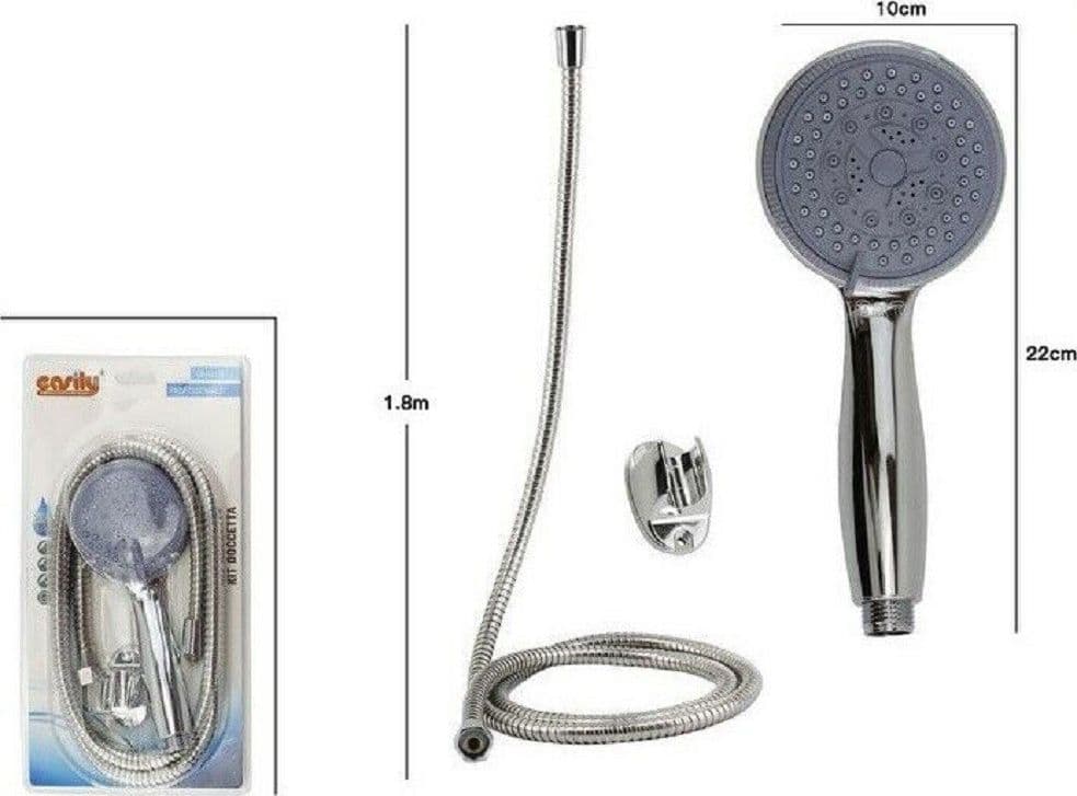 KIT DOCCETTA DOCCINO BAGNO TONDO SOFFIONE DOCCIA CON LACCIO 1,8 MT STAFFA 69100 - 2