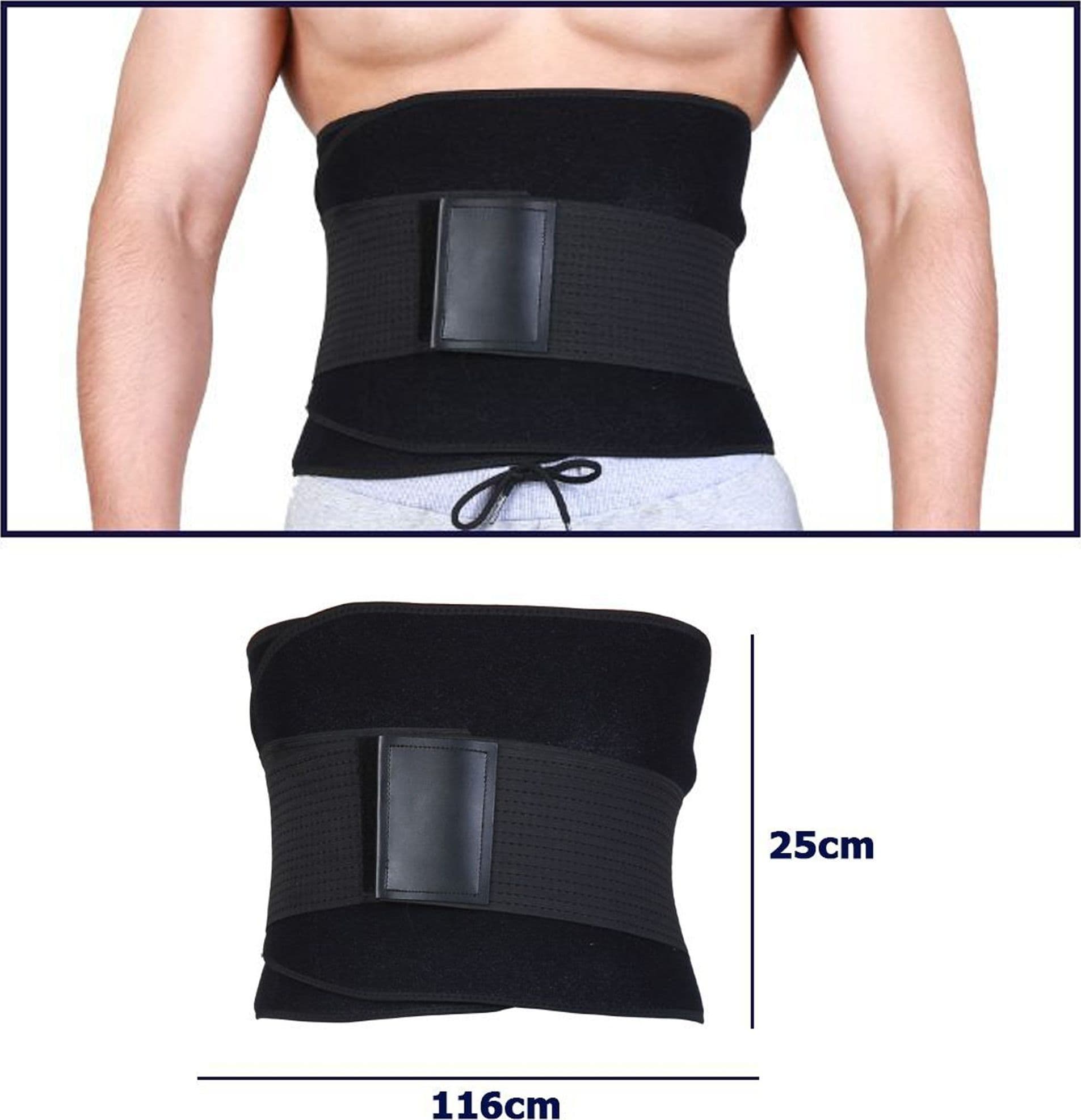 FASCIA POSTURALE SCHIENA SUPPORTO REGOLABILE A STRAPPO TUTORE LOMBARE NERO