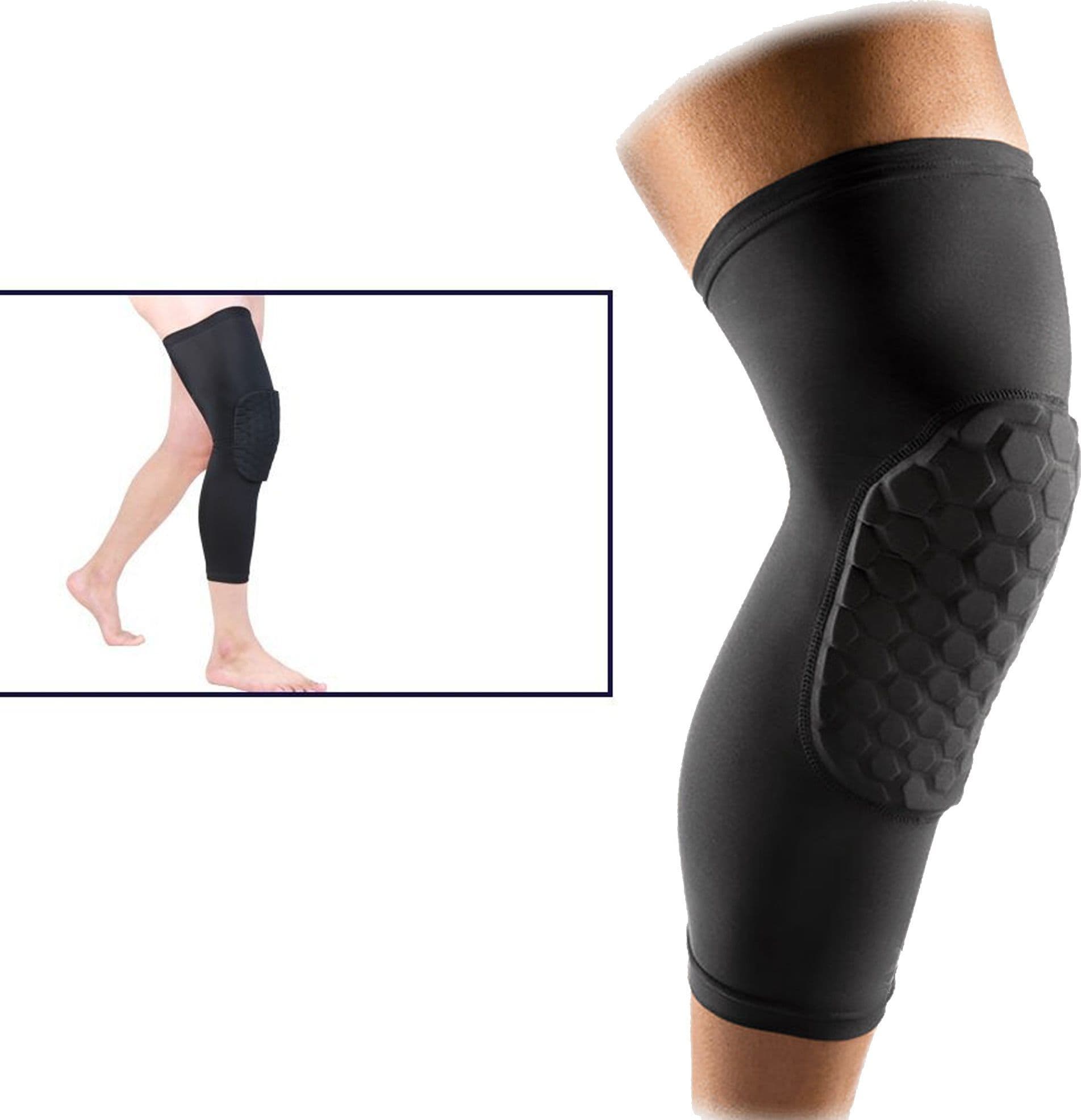 GINOCCHIERA ELASTICA CON PROTEZIONE HEX 9MM PARACOLPI SPORT COMPRESSIONE NERO – TrAdE Shop Traesio – moderno